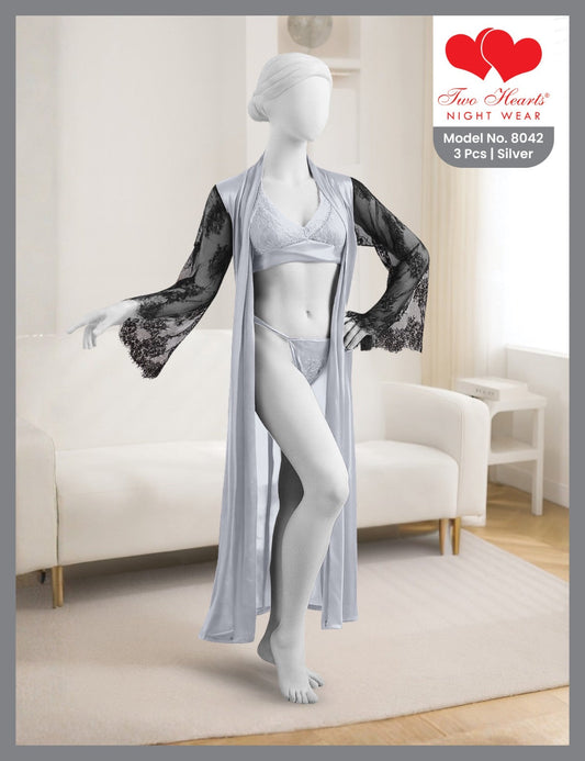  The Liquid Silk 3-Pc Bikini & Gown Set 