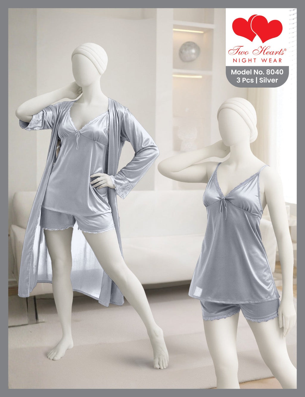 3 pcs silk lingerie