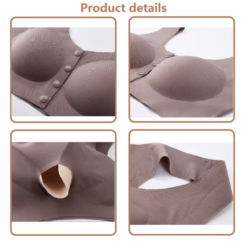 Product details of a brown adhesive bra pad on a white background