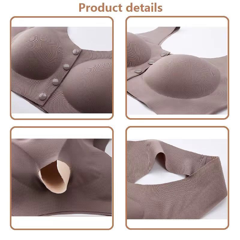 Product details of a brown adhesive bra pad on a white background