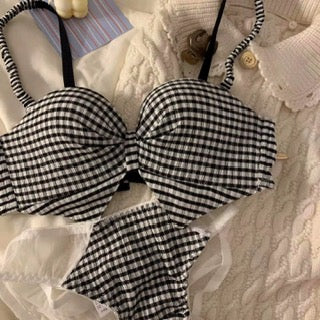 MSK Bow Kitty Lingerie Set: Wire-Free Soft Bra & Panty