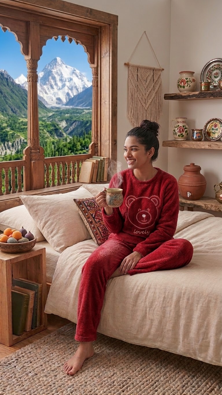 MSK Warm Night Suit for Women Winter Loungewear