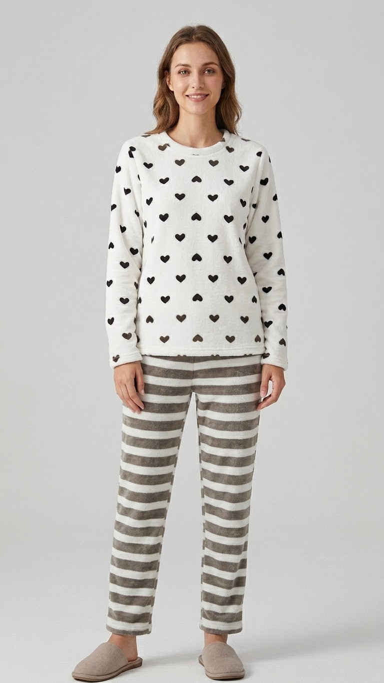 MSK Winter Fleece Night Dress for Women PJs