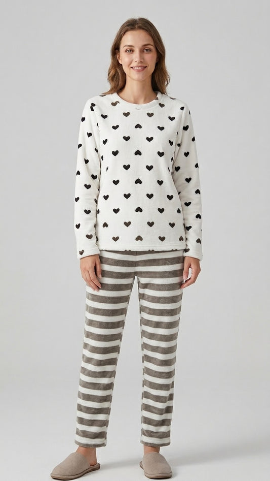 MSK Winter Fleece Night Dress for Women PJs