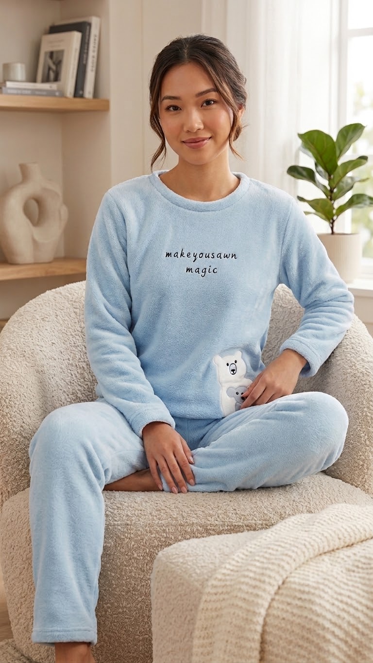 MSK Winter Fleece Night Suit PJs Cozy Loungewear