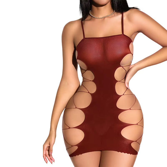MSK Alluring Crotchless Mesh Bodysuit Lingerie