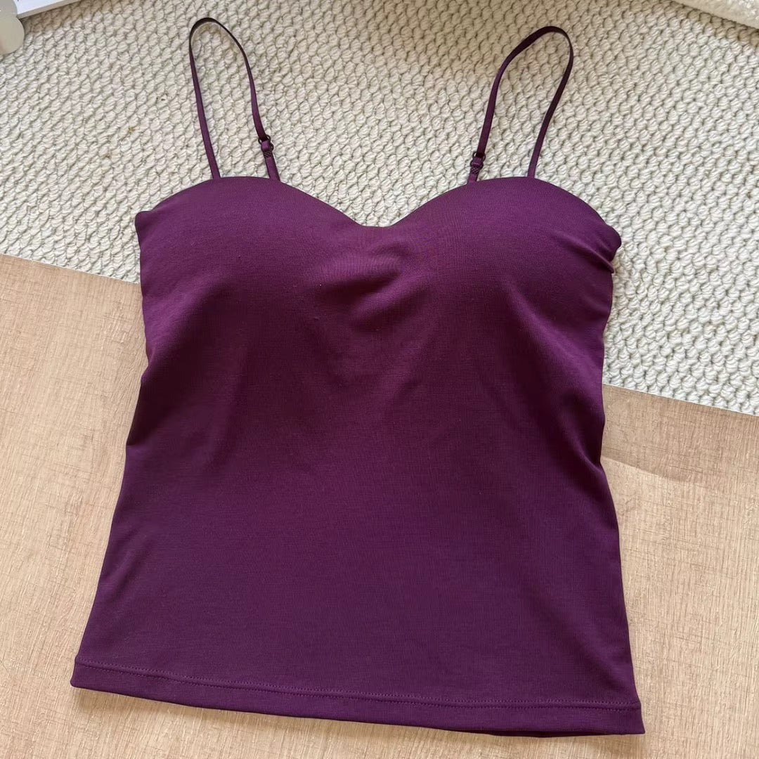 MSK Built-In Bra Slip Camisole: Padded Everyday Camisole