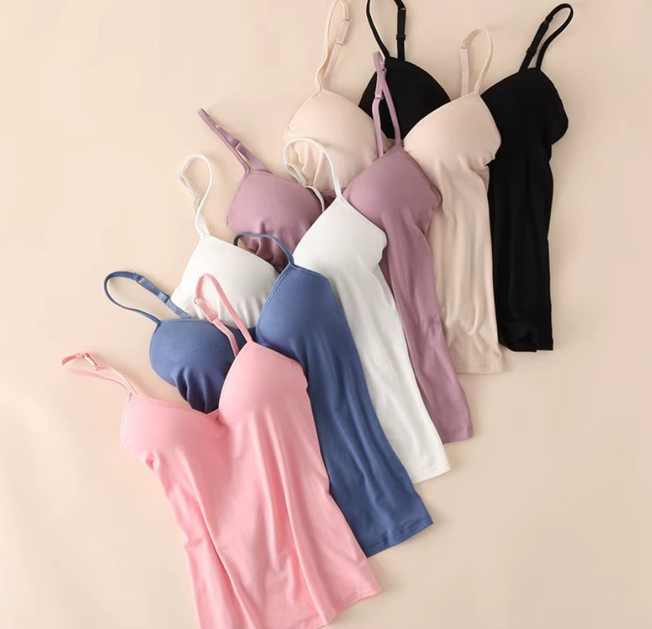 MSK Built-In Bra Slip Camisole: Padded Everyday Camisole
