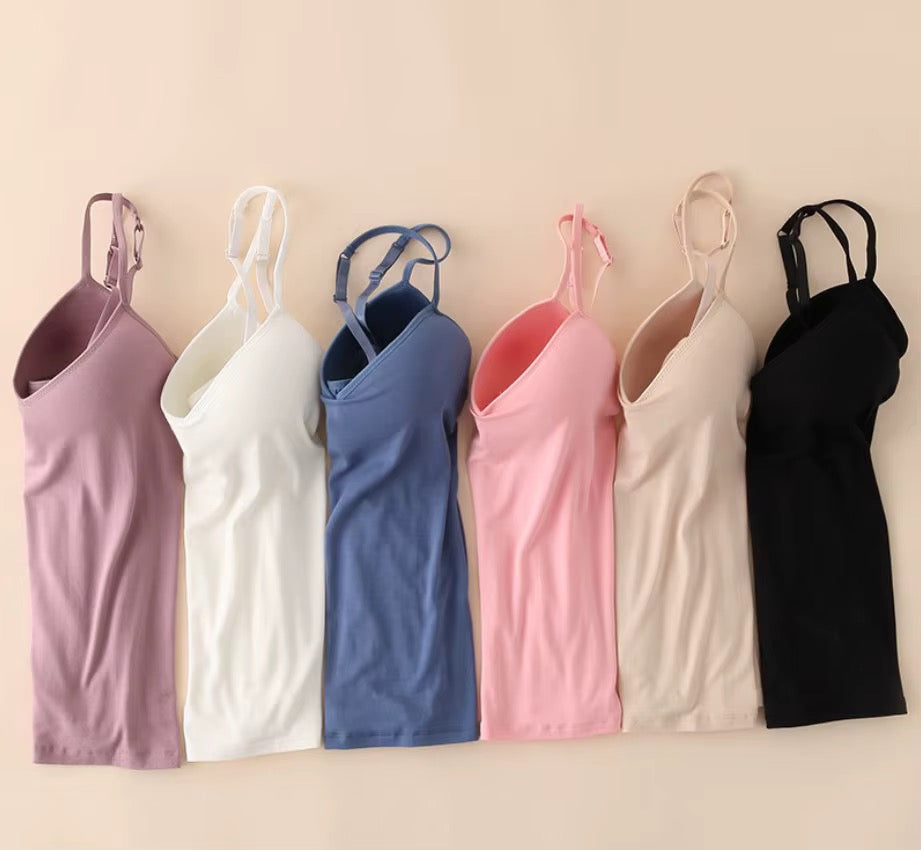 MSK Built-In Bra Slip Camisole: Padded Everyday Camisole