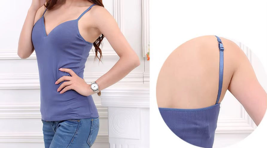 MSK Built-In Bra Slip Camisole: Padded Everyday Camisole