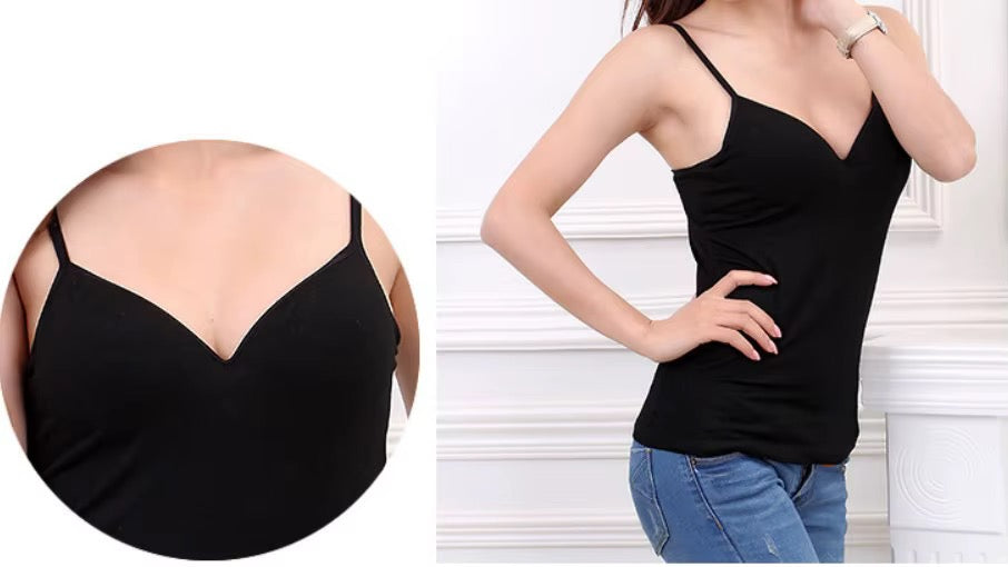 MSK Built-In Bra Slip Camisole: Padded Everyday Camisole