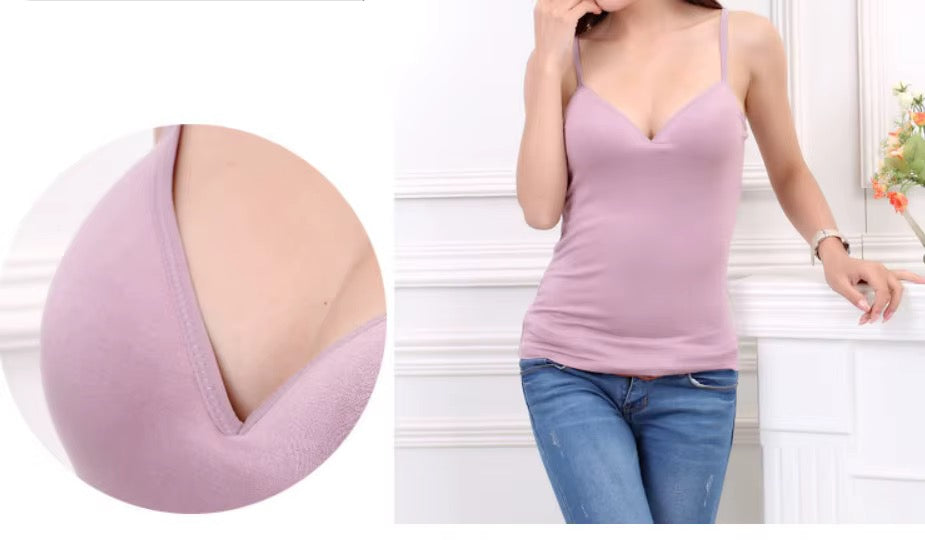 MSK Built-In Bra Slip Camisole: Padded Everyday Camisole