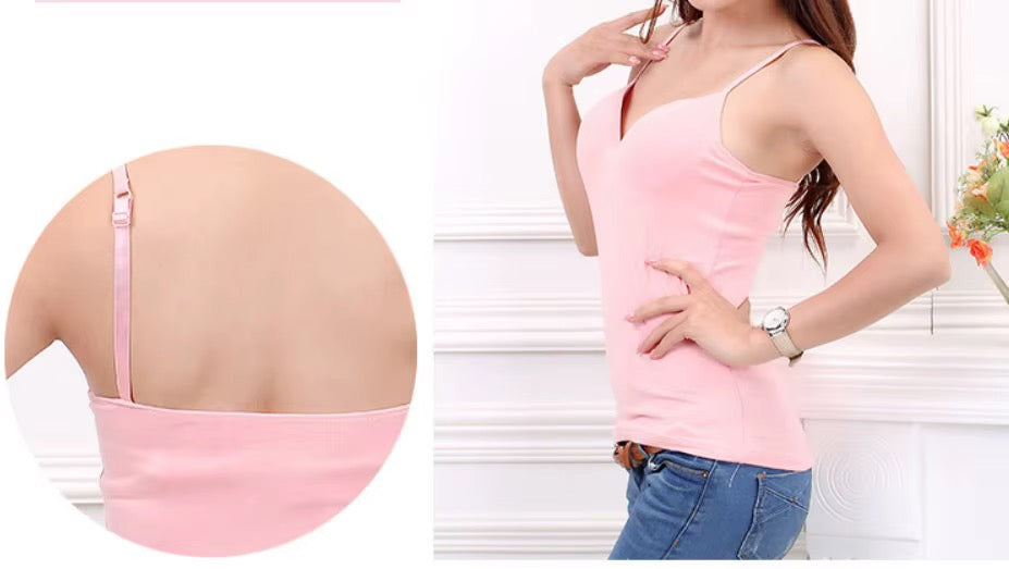 MSK Built-In Bra Slip Camisole: Padded Everyday Camisole