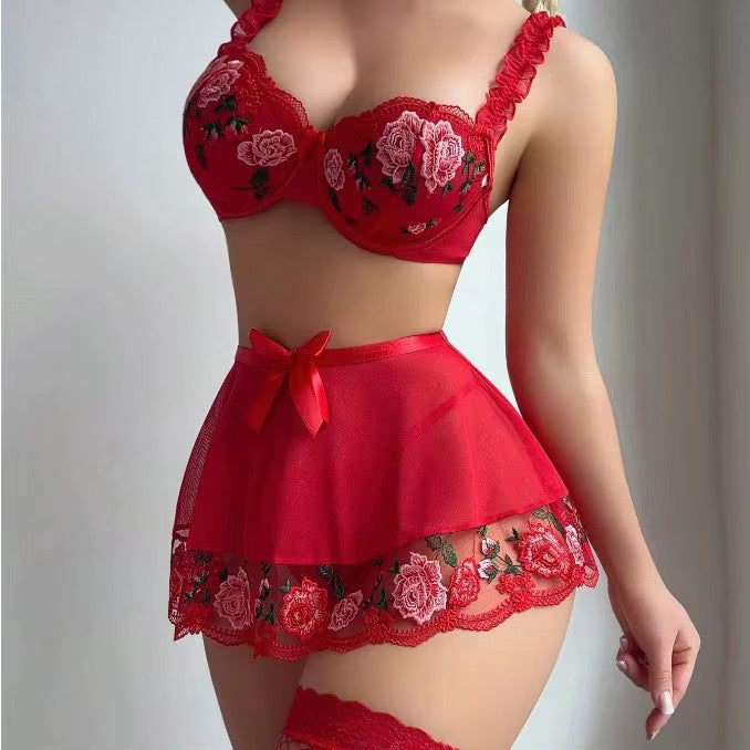 MSK Red Rose Lingerie Nighty Set