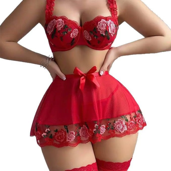 MSK Red Rose Lingerie Nighty Set