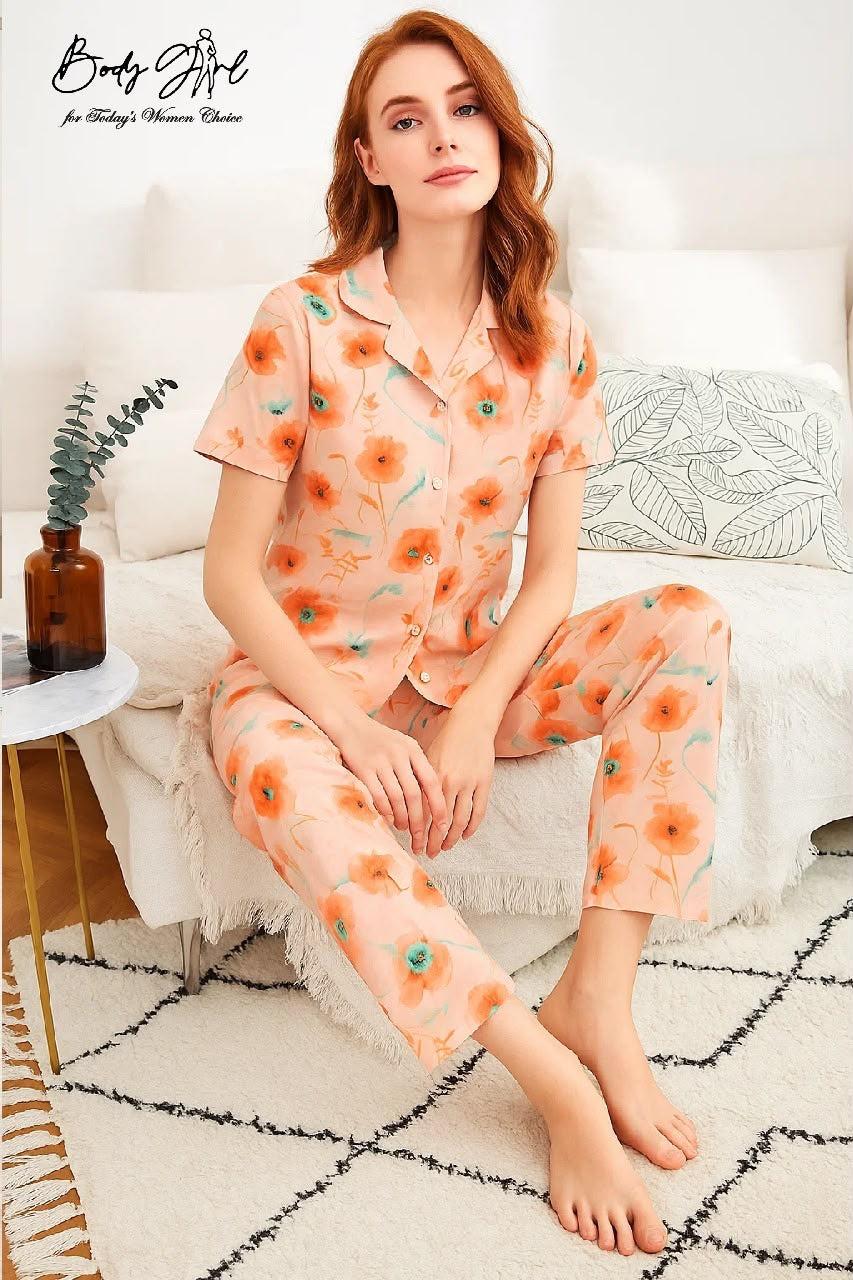MSK Peach Poppy Lawn Sleepwear Set