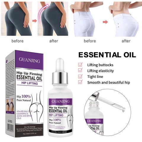 Hip Lift Up Essential Oil, Butt Firming Enhancement Essential Oil for Women, Natural Herbal Hip Lift Buttock Massage Oil, Butt Cellulite Removal, Firming & Lifting Fast
