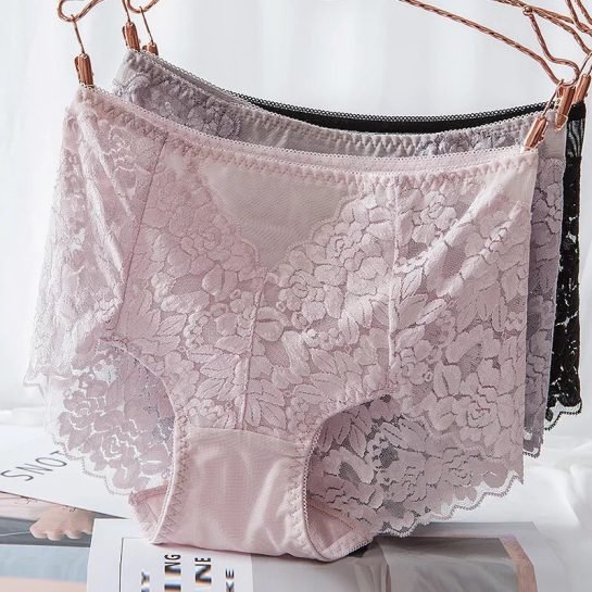 Ice Silk Ultra Thin Mid Waist Mesh Briefs Seamless Breathable Underpants