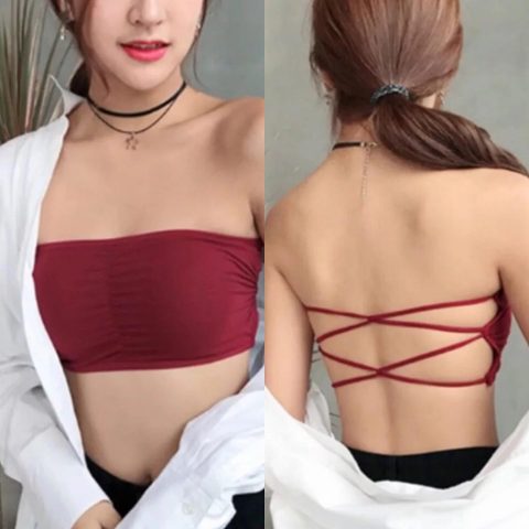 Cross Back Strapless Bra | Removeable Padded Strapless