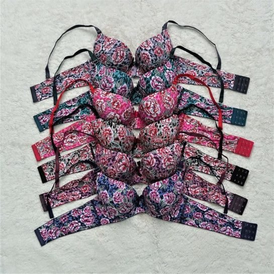 Floral Printed Wired Pushup Bra