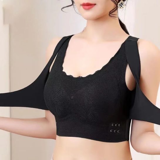Front Open Bra for Breast Lifting Front Double Hooks Closure for Saggy Chest
