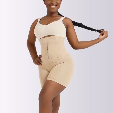 Tummy Hip and Thigh Shaper with Three Hook Closure