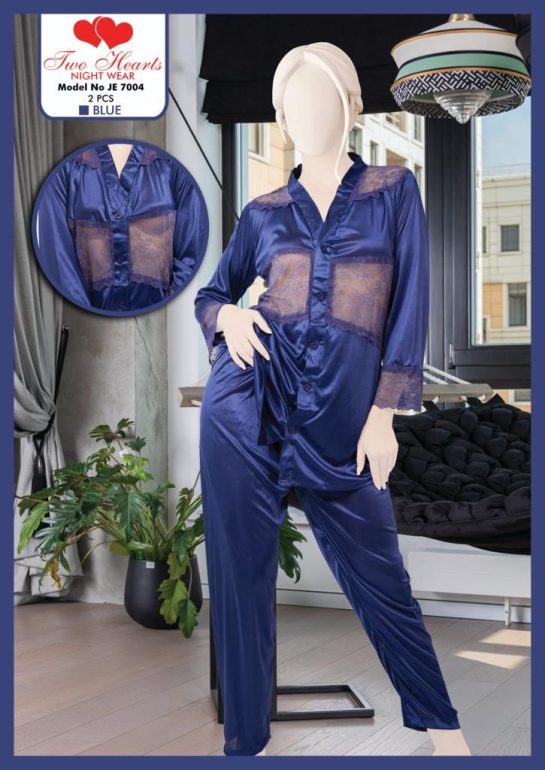 Silk Night Suit See Through Nighty