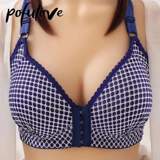 Cotton Front Open Bra with Hooks