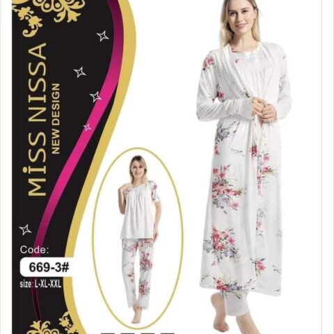 Soft Silk Night Wear with Gown