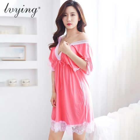 Soft Touch Mid Sleeves V Neck Nighty