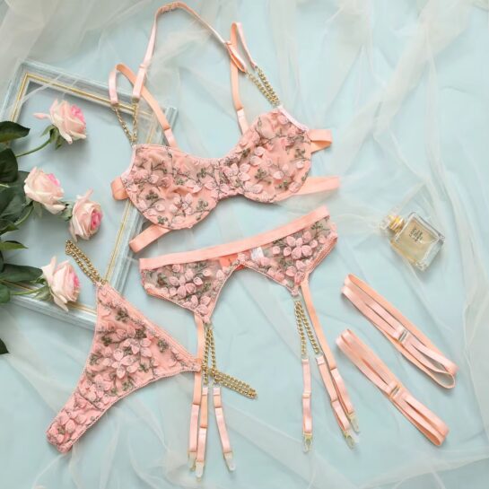 Rose Gold Garter Lingerie Nighty