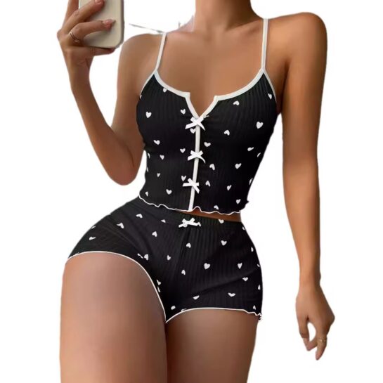 Polka Camisole Shorts Daily Wear Lingerie