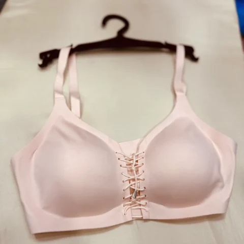 T-Shirt Bra Wireless Soft Padded with Front Laces Style