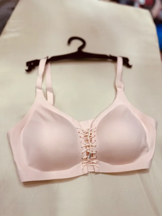 T-Shirt Bra Wireless Soft Padded with Front Laces Style