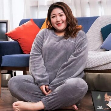 Plus Size Sulphate Winter Coord Set Loungewear