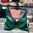 A collection of colorful silky push-up bras.