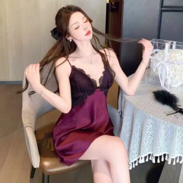 Satin & Lace Lingerie Nighty with a Flattering Silhouette